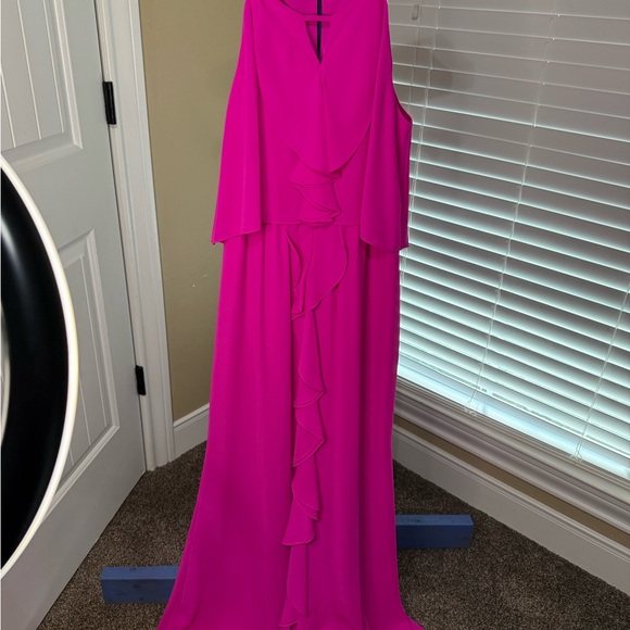 Gianni Bini Dresses & Skirts - Gianni Bini Fuchsia Maxi Dress with Ruffle Detail